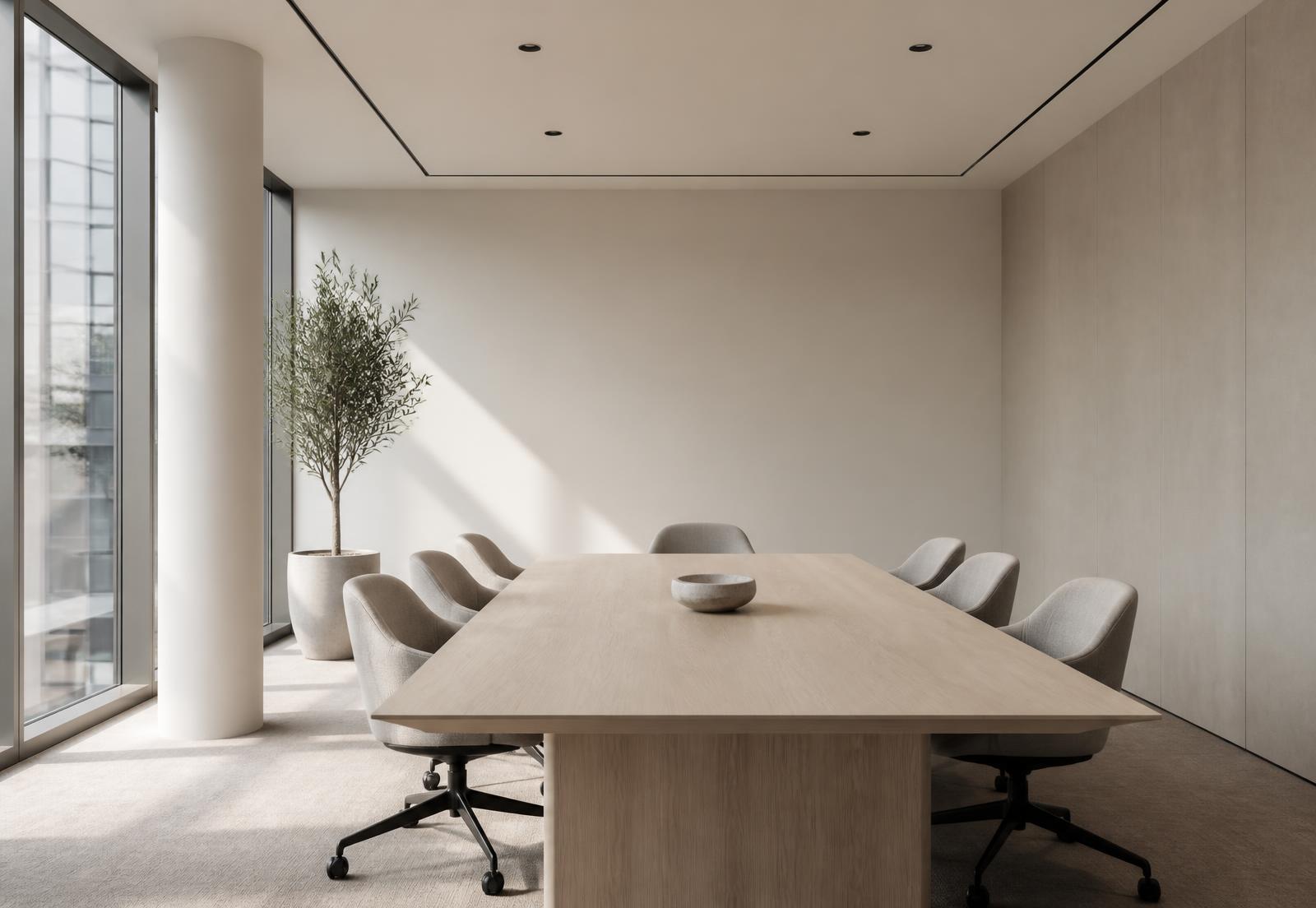 Salle de réunion épurée dans un bureau moderne